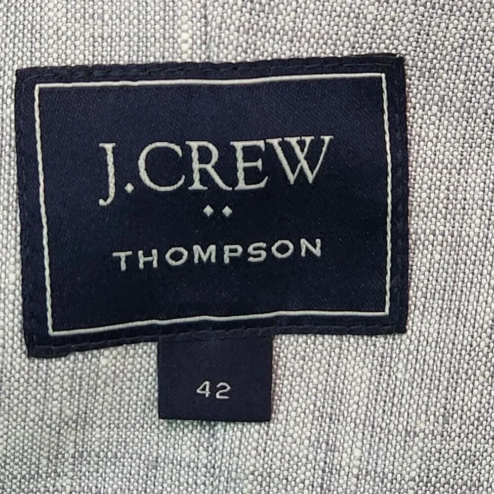 J.‎ Crew Thompson Blazer 100% Linen Men's 42R Gray Two Button Sport Coat Jacket